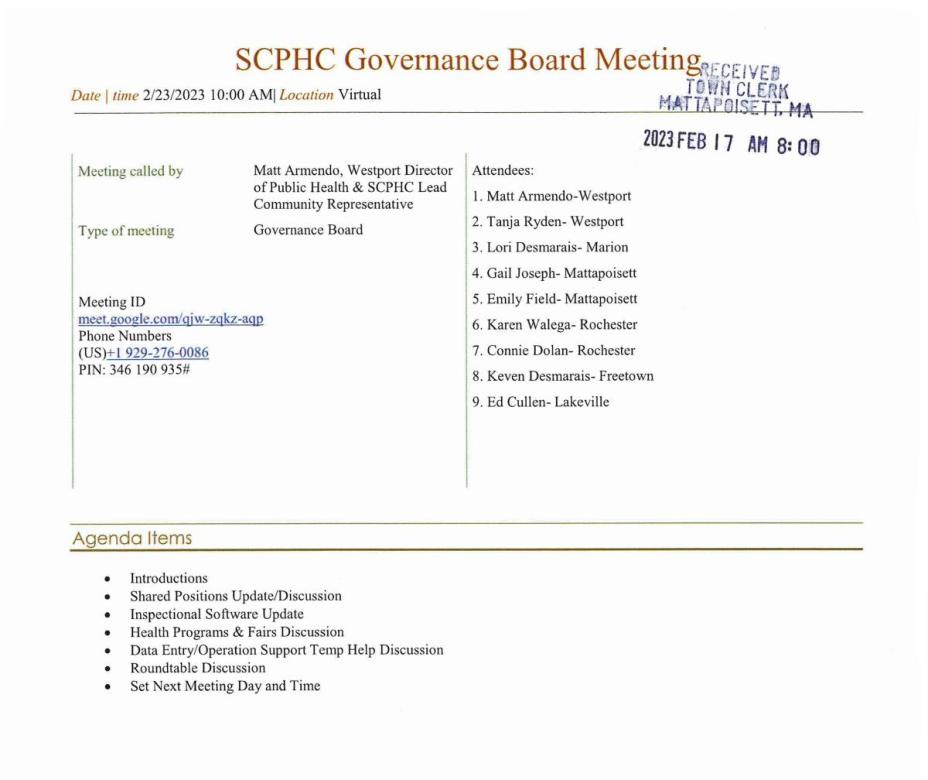SCPHC Governance Board
