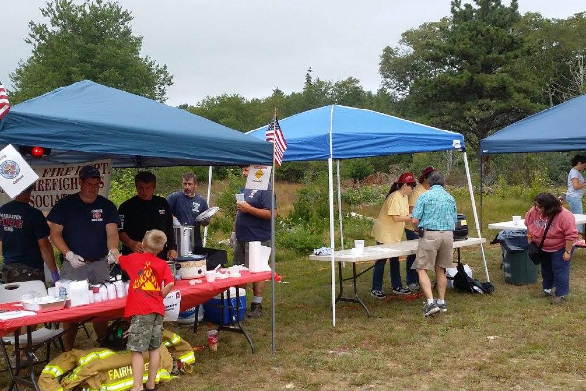 Fairhaven Firefighter's booth along side the Shipyard Galley booth ...
